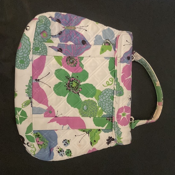 Vera Bradley handbag - white with butterflies, flowers, grasshopper pattern - Picture 4 of 6